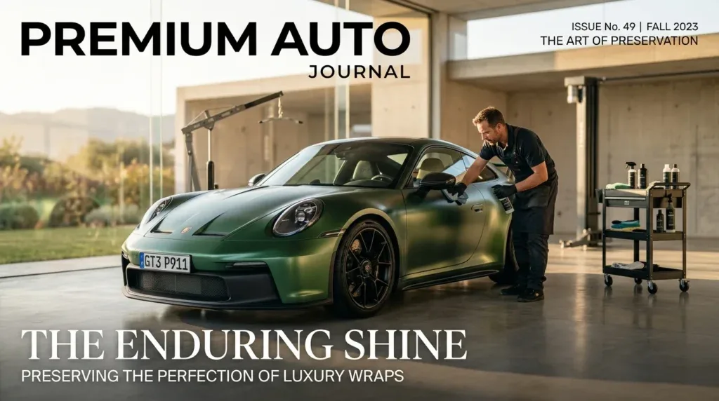 For this article, select a creative concept directly related to the topic, and create visuals with cinematic quality and the aesthetic of an editorial magazine cover, ensuring each composition is unique and distinct. The visuals must be in landscape format, with a 16:9 aspect ratio, and feature a wide, horizontal composition—vertical or square formats are strictly prohibited. Wide landscape format only, no portrait, no square.“Long-Term Savings: Maintenance, Removal, and Avoiding Re-Wraps”