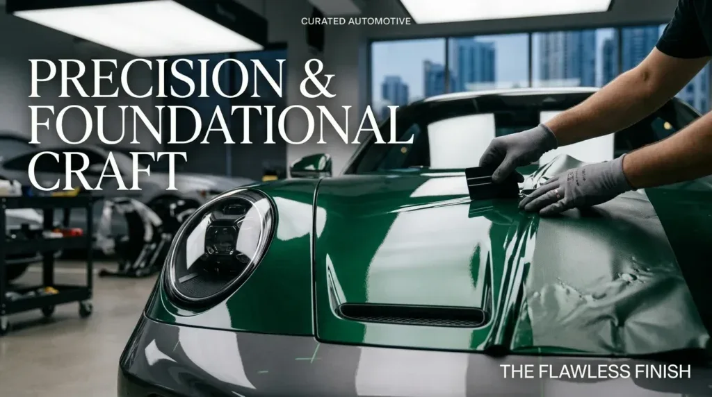 For this article, select a creative concept directly related to the topic, and create visuals with cinematic quality and the aesthetic of an editorial magazine cover, ensuring each composition is unique and distinct. The visuals must be in landscape format, with a 16:9 aspect ratio, and feature a wide, horizontal composition—vertical or square formats are strictly prohibited. Wide landscape format only, no portrait, no square.“The Non-Negotiable Foundations for Flawless Finishes”